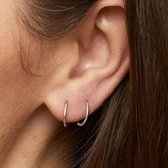 Gold Vermeil Endless Hoops - Picture 2 of 4